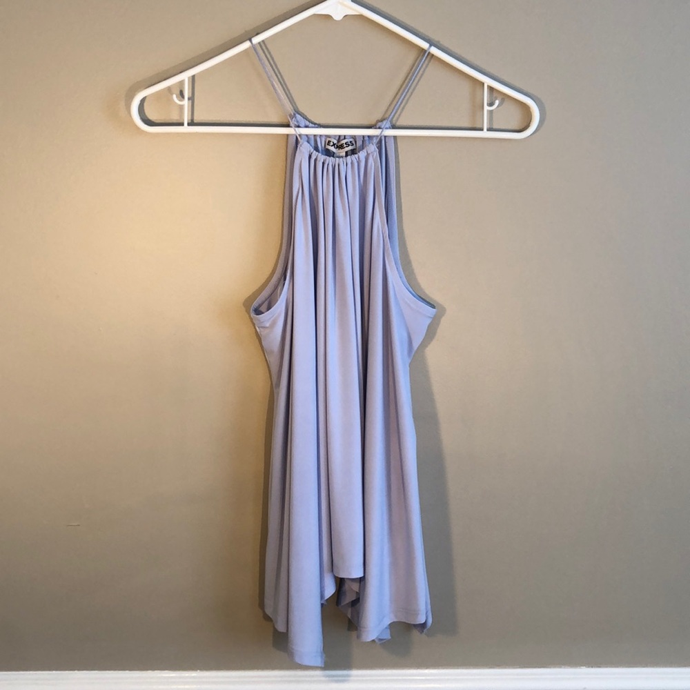 Light periwinkle high neck blouse